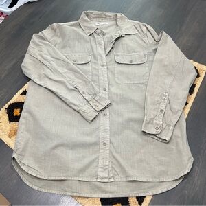 Madewell Women's Button Safari Shirt 100% Cotton Size Large EUC